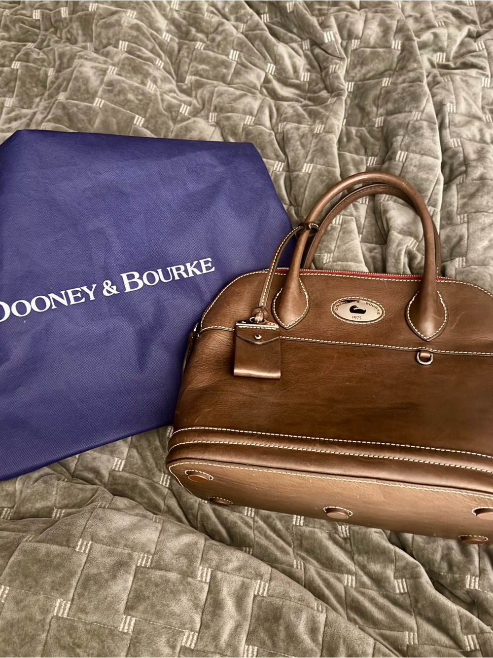 Dooney Bourke Brown Toscana Florentine Leather Domed Satchel Handbag